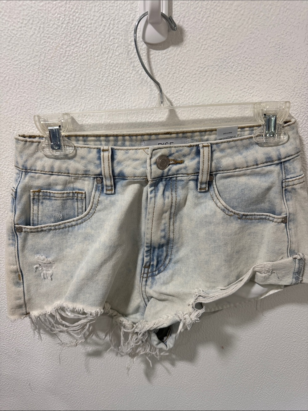 Women’s Light Blue Distressed Denim Cutoff Shorts